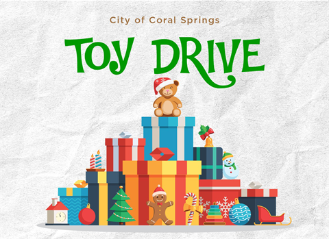 City Coral Springs Toy Drive - Wrapped boxes topped with toys